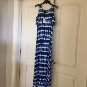 Navy Tie Dye Maxi Dress